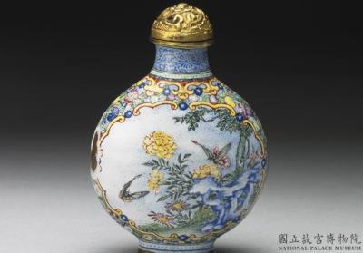 图片[3]-Copper snuff bottle with bat and flower design in painted enamels, Qing dynasty, Qianlong reign (1736-1795)-China Archive